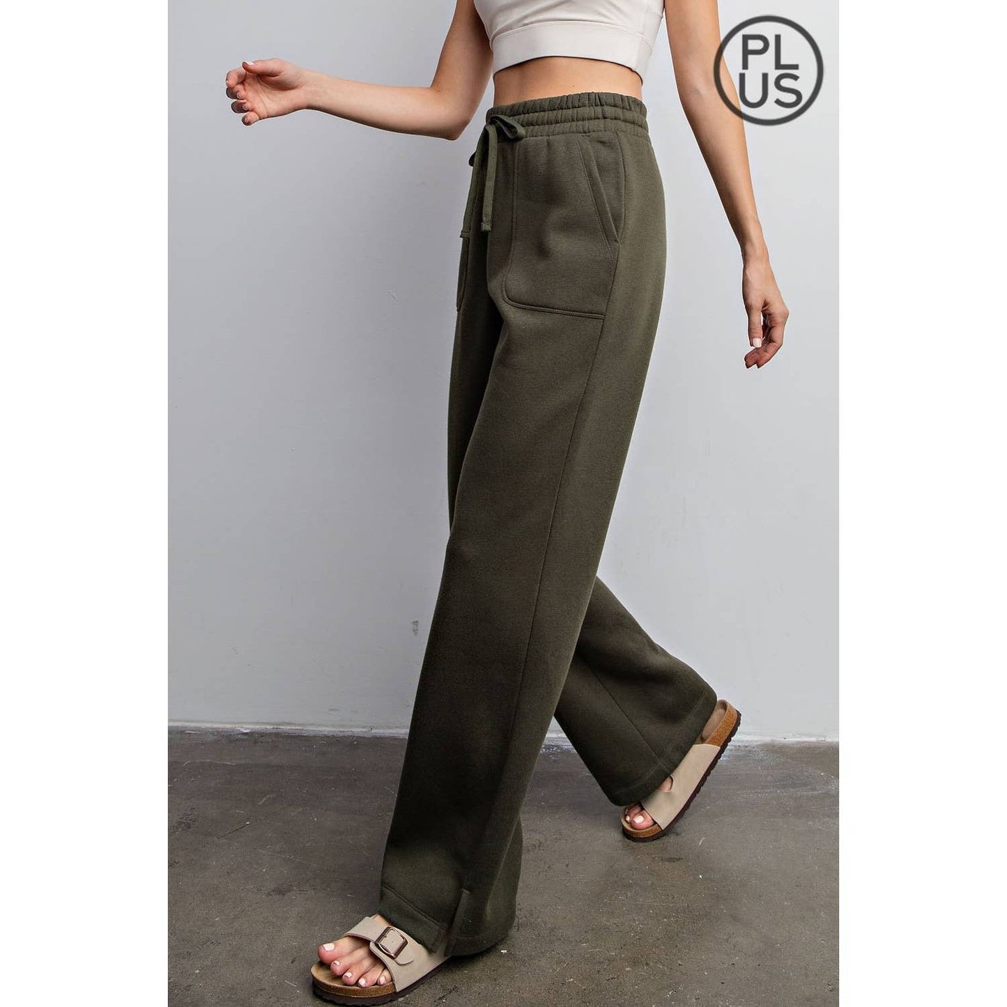 FRENCH TERRY Sky Blue / 1X STRAIGHT LEG PANTS: