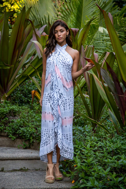 Brianna Convertible Beach Cover-up Wrap Skirt to Midi Dress