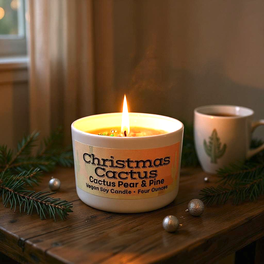 Christmas Cactus Candle | Cactus Pear & Pine | Soy | Vegan