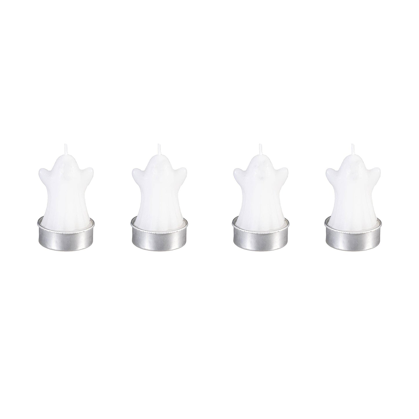Happy Hauntings, Ghost Tealight Wax Candle, Set of 4