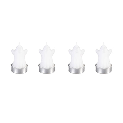 Happy Hauntings, Ghost Tealight Wax Candle, Set of 4