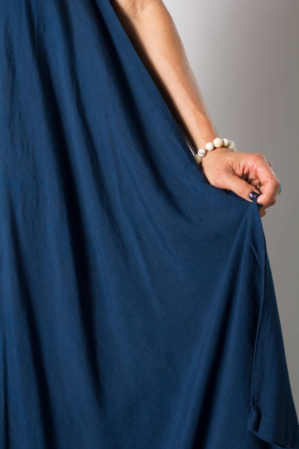 Amy Kimono Maxi Slit Dress in Santorini Solids, Long Bohemia: Black