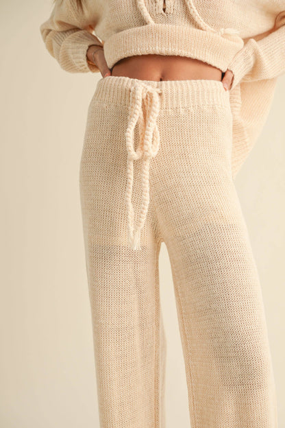 P4078   LINED KNITTED PANTS WITH DRAW STRING ON WAIST