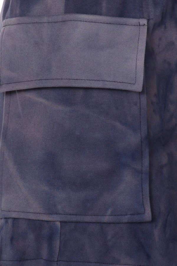 Womens Double Brush Soft Solid Cargo Shorts: Grey / Medium