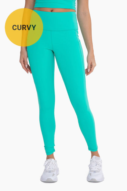 CURVY Essential Highwaist Panel Leggings: DUSTY CORAL / XL:1XL:2XL:3XL (2:2:1:1)