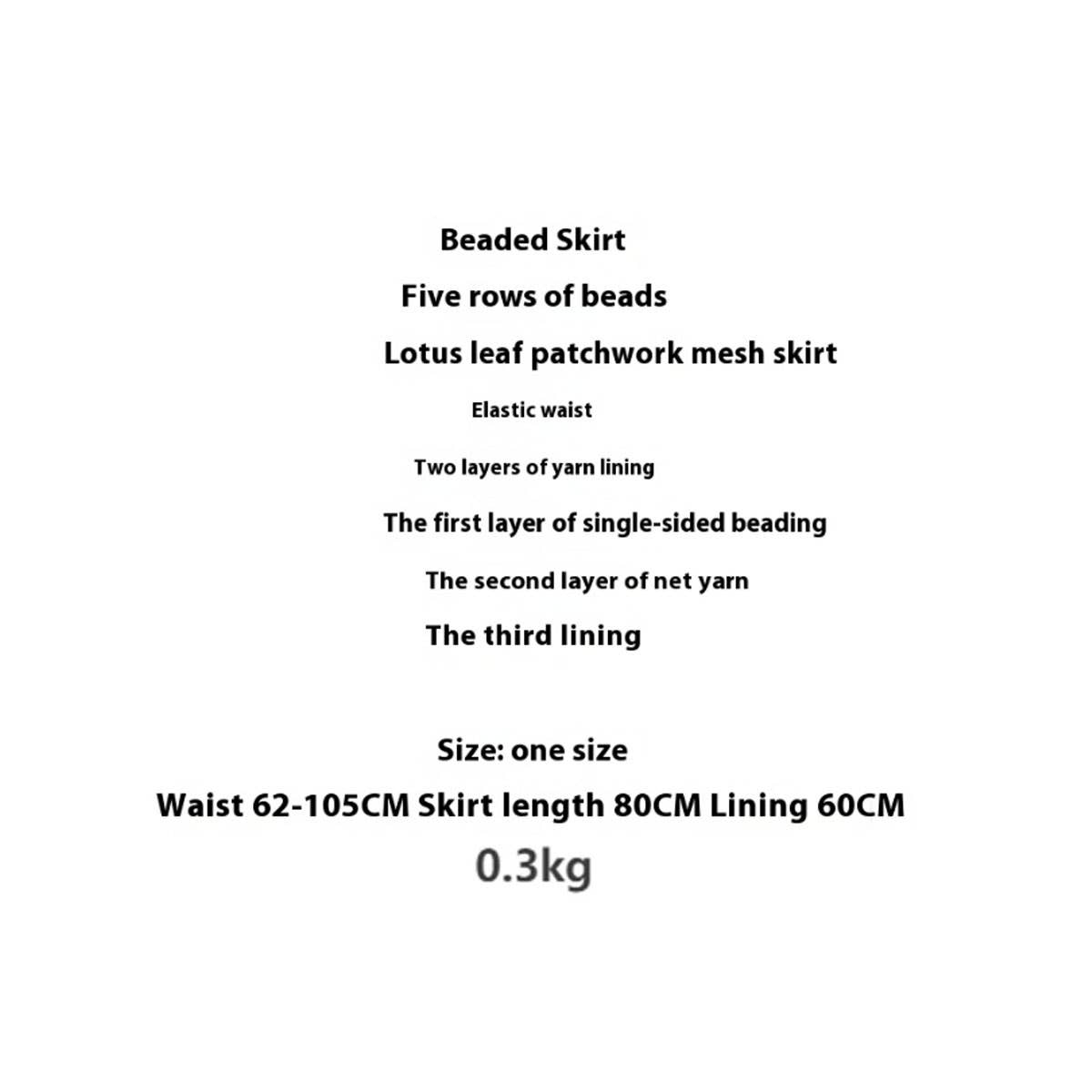 BEADED MESH PLEATED SKIRT A LINE TULLE SKIRT_CWBLS0398