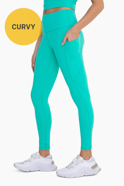 CURVY Essential Highwaist Panel Leggings: DUSTY CORAL / XL:1XL:2XL:3XL (2:2:1:1)