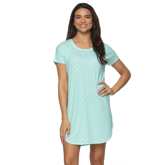Jessie Stretch Jersey Dolman Sleep Shirt - Island Paradise: Island Paradise White Dots / L