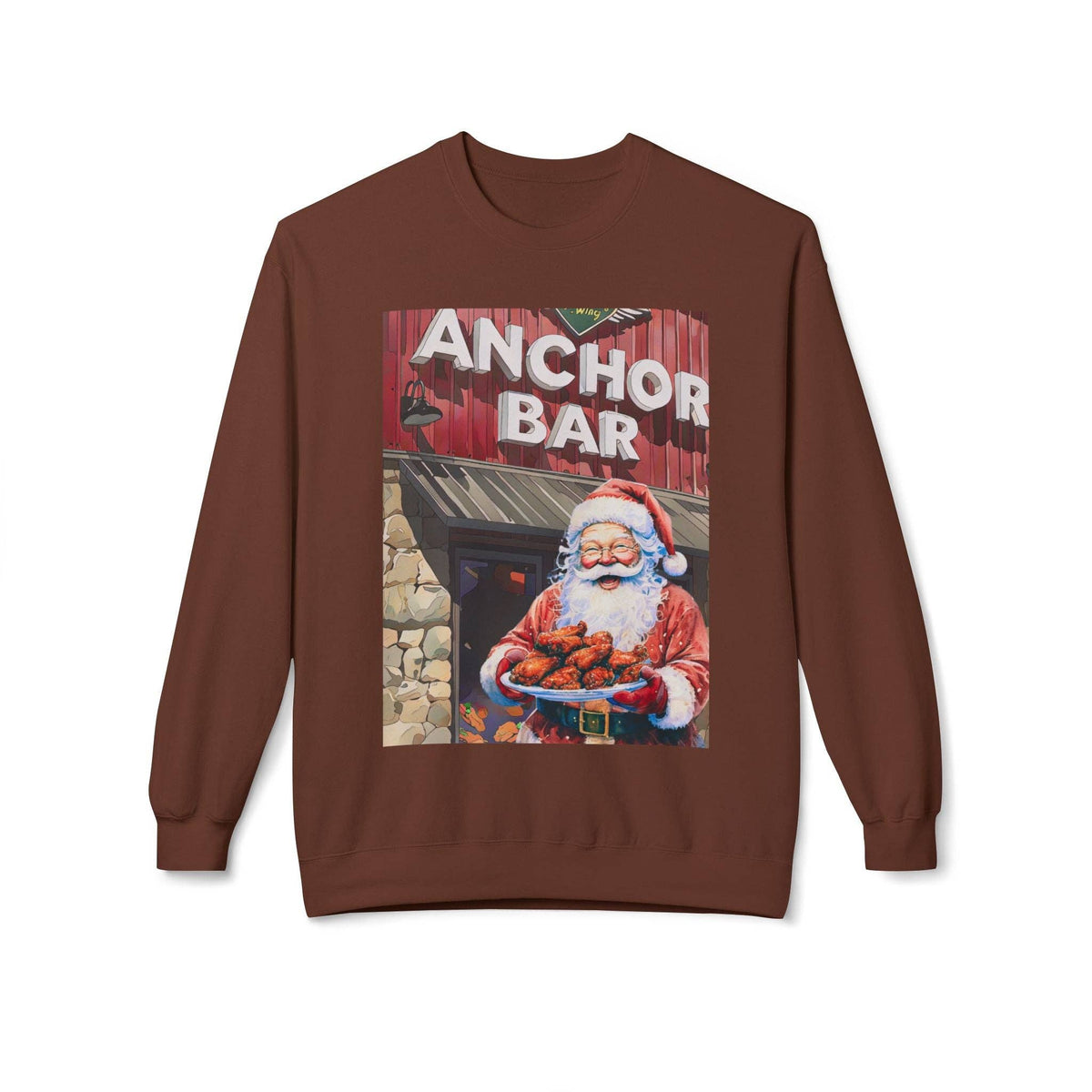 Santa with Wings at Anchor Bar Unisex Cozy Crewneck Sweatshirt