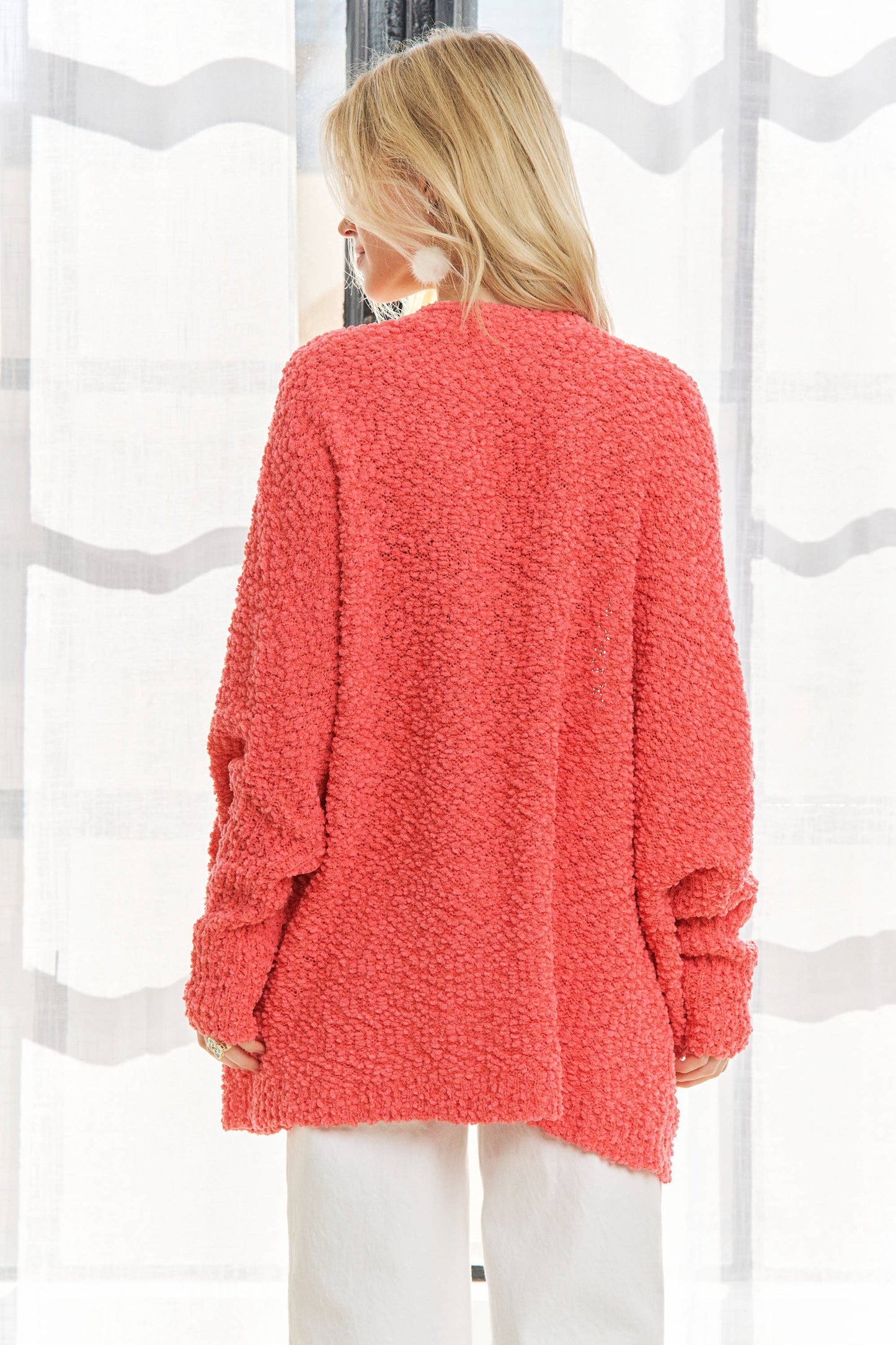 CESW2245 - POPCORN KNIT SWEATER CARDIGAN