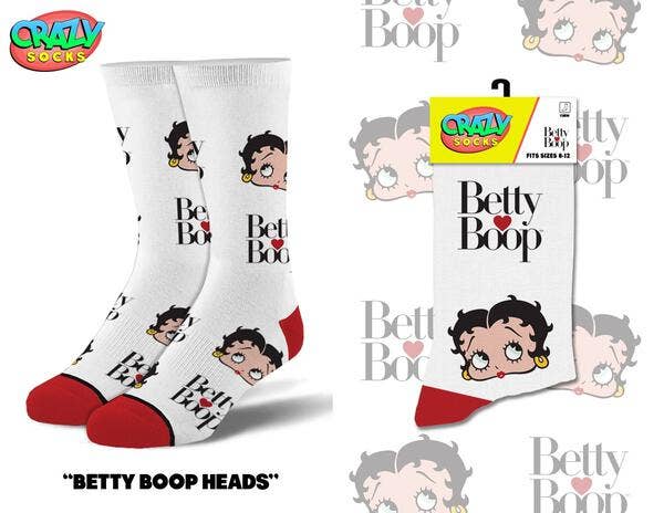 Betty Boop - Crazy Socks - Womens Crew Folded