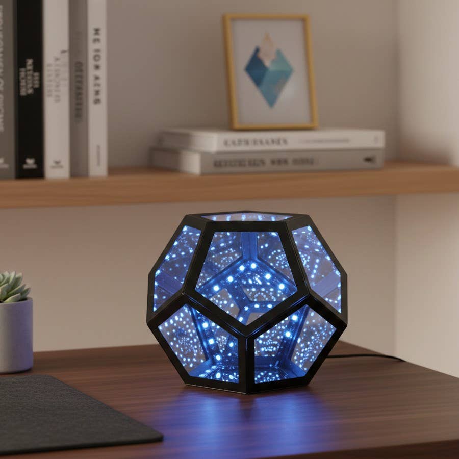 RGB Color-changing Infinity Dodecahedron Geometric Lamp