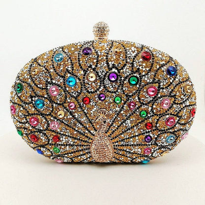 Peacock Embellished Evening Clutch