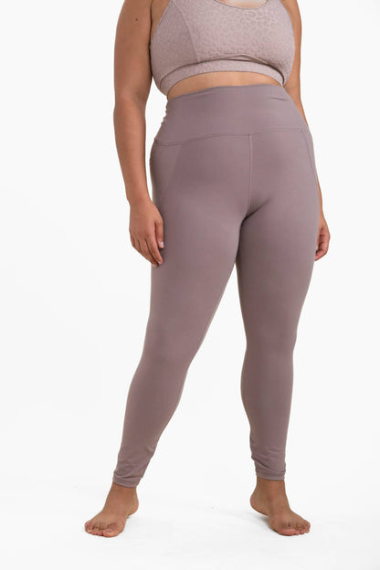CURVY Tapered  BLACK / XL:1XL:2XL:3XL Band Essential Solid Highwaist Leggings: (2:2:1:1)