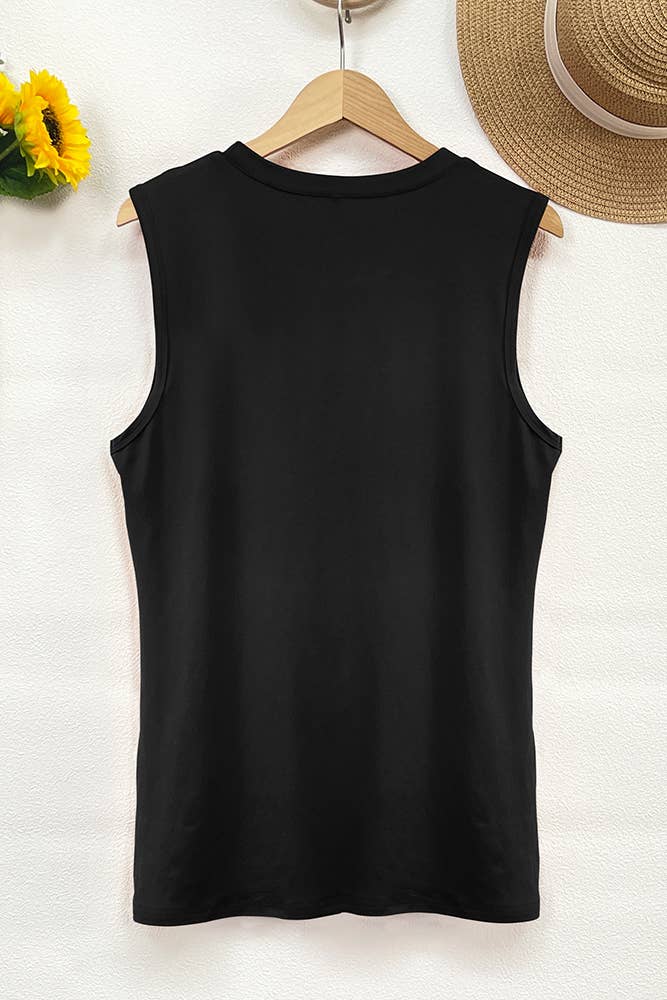Live By The Sun Graphic Tank Top STC125D20: Black / 2XL