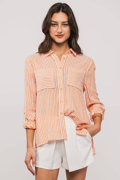 STRIPE BUTTON DOWN SHIRT