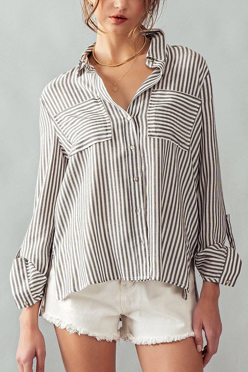 STRIPE BUTTON DOWN SHIRT