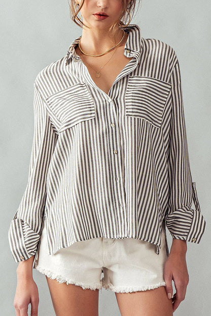 STRIPE BUTTON DOWN SHIRT