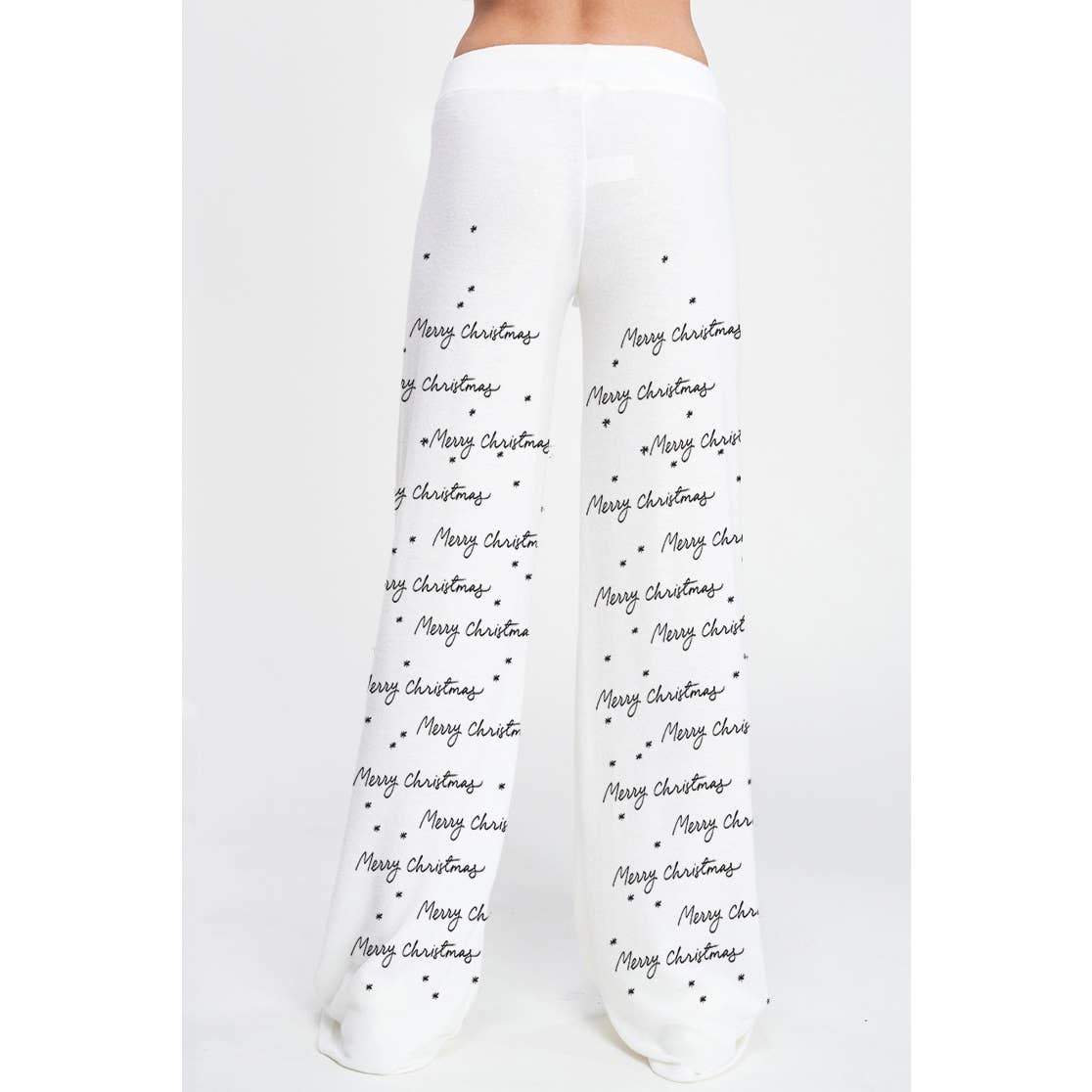 Merry Christmas print soft lounge wear set: Heather Grey / M