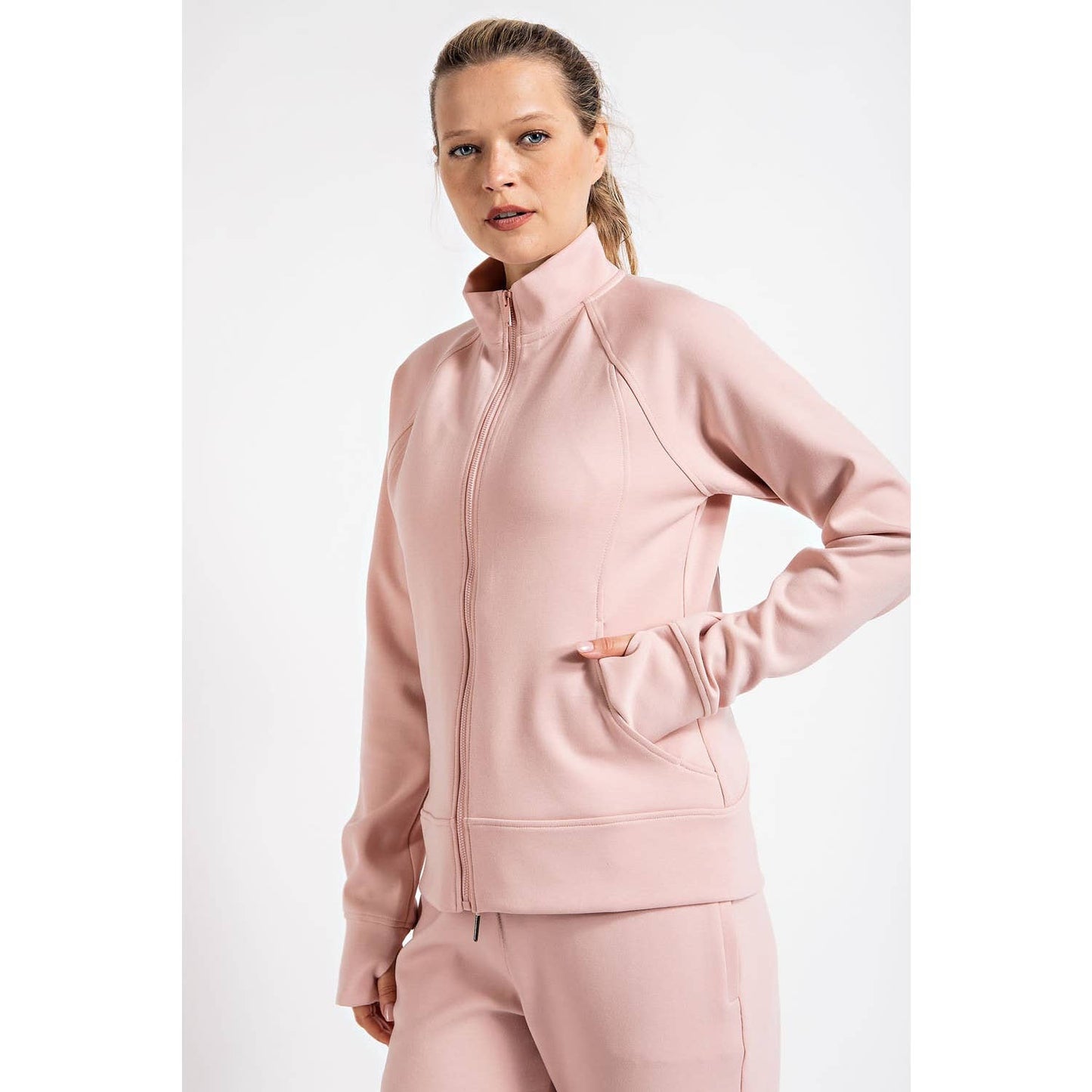 PONTI JACKET WITH POCKET: Charcoal / M