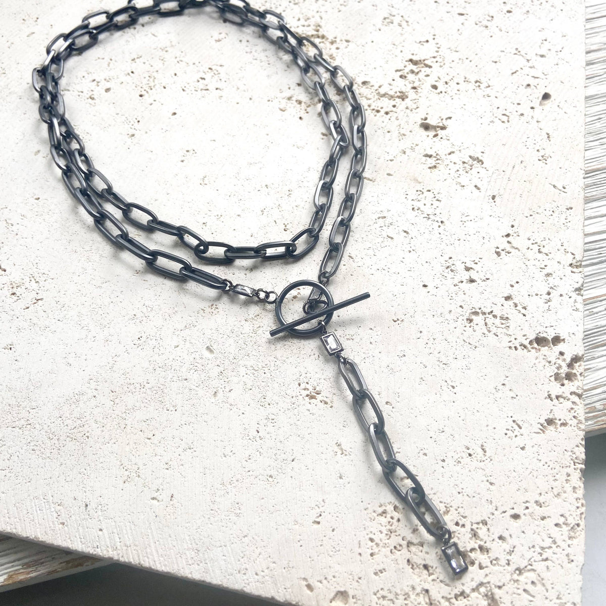 Paperclip wrap necklace boutique salon resort trendy jewelry