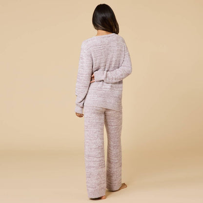 Women's Cozy Heathered Marshmallow Crew Lounge Set