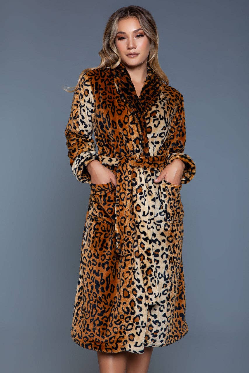 2071 Leopard Plush Robe