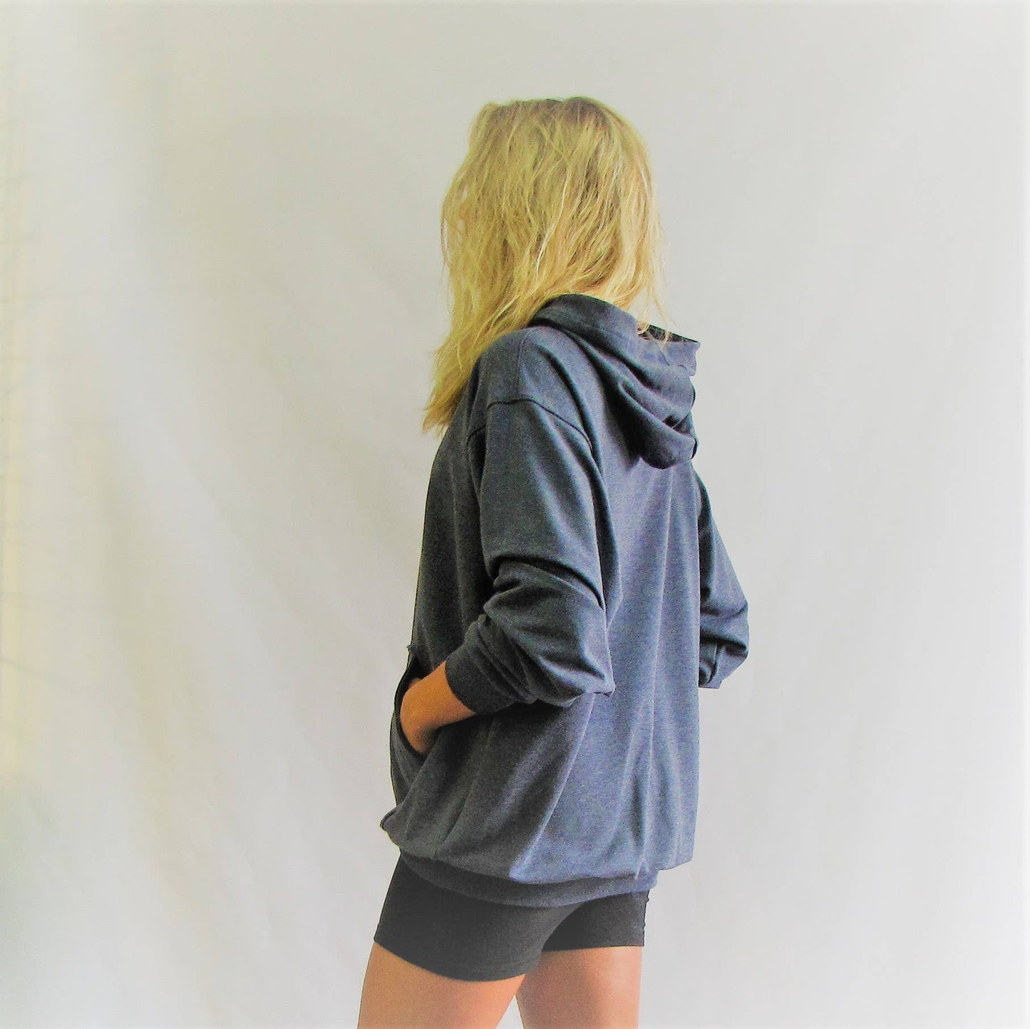 Hoodie bamboo/cotton: Denim / X large