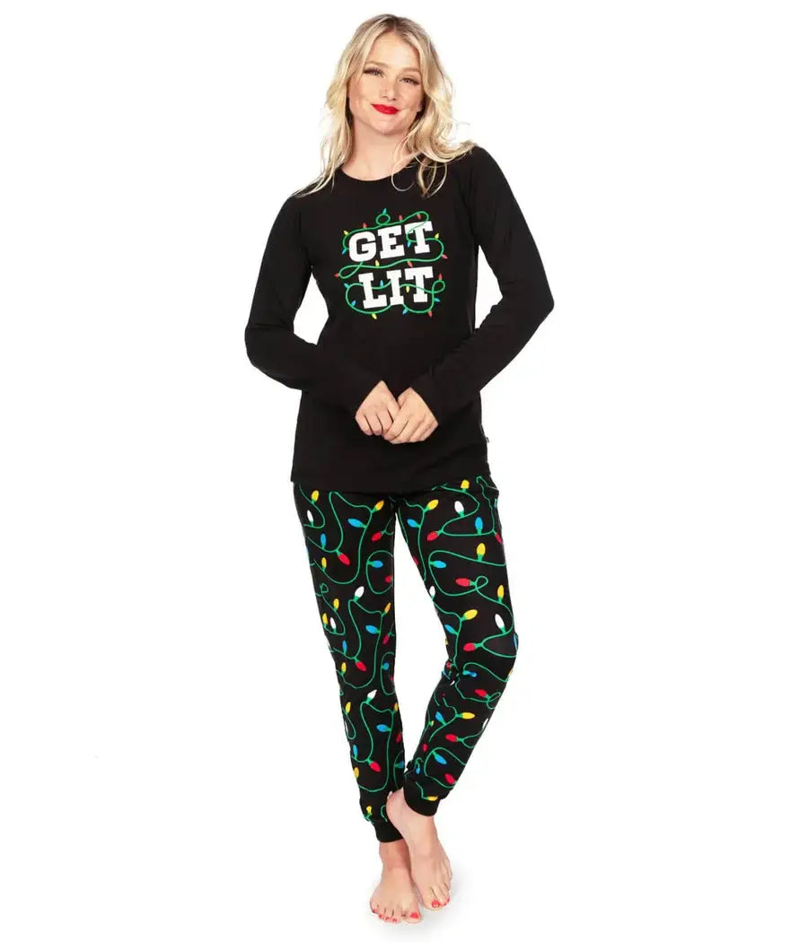 Get Lit Pajama Set - Women's Christmas Family Matching PJs