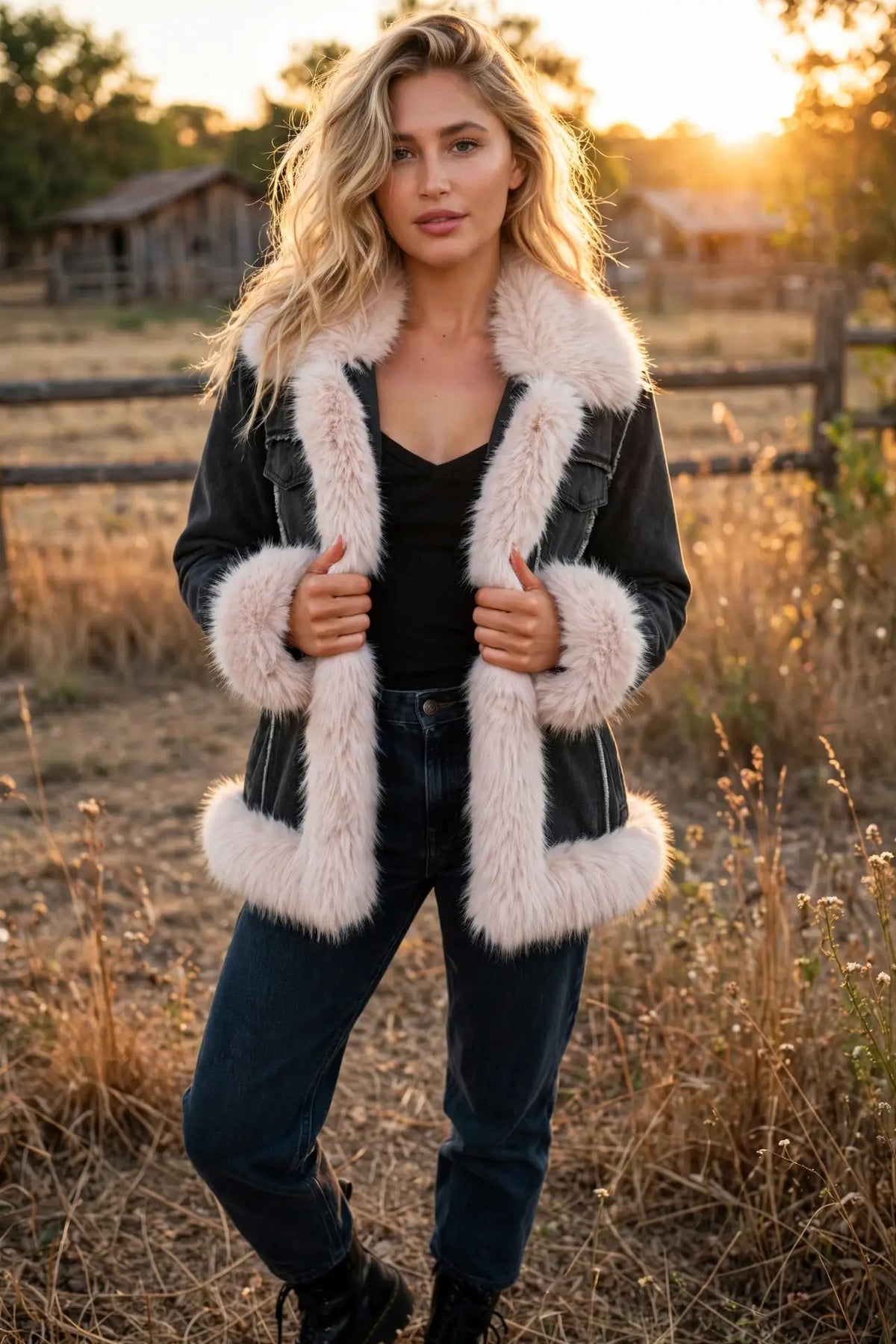 CLADC0012: Tundra Denim Luxury Coat