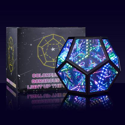 RGB Color-changing Infinity Dodecahedron Geometric Lamp