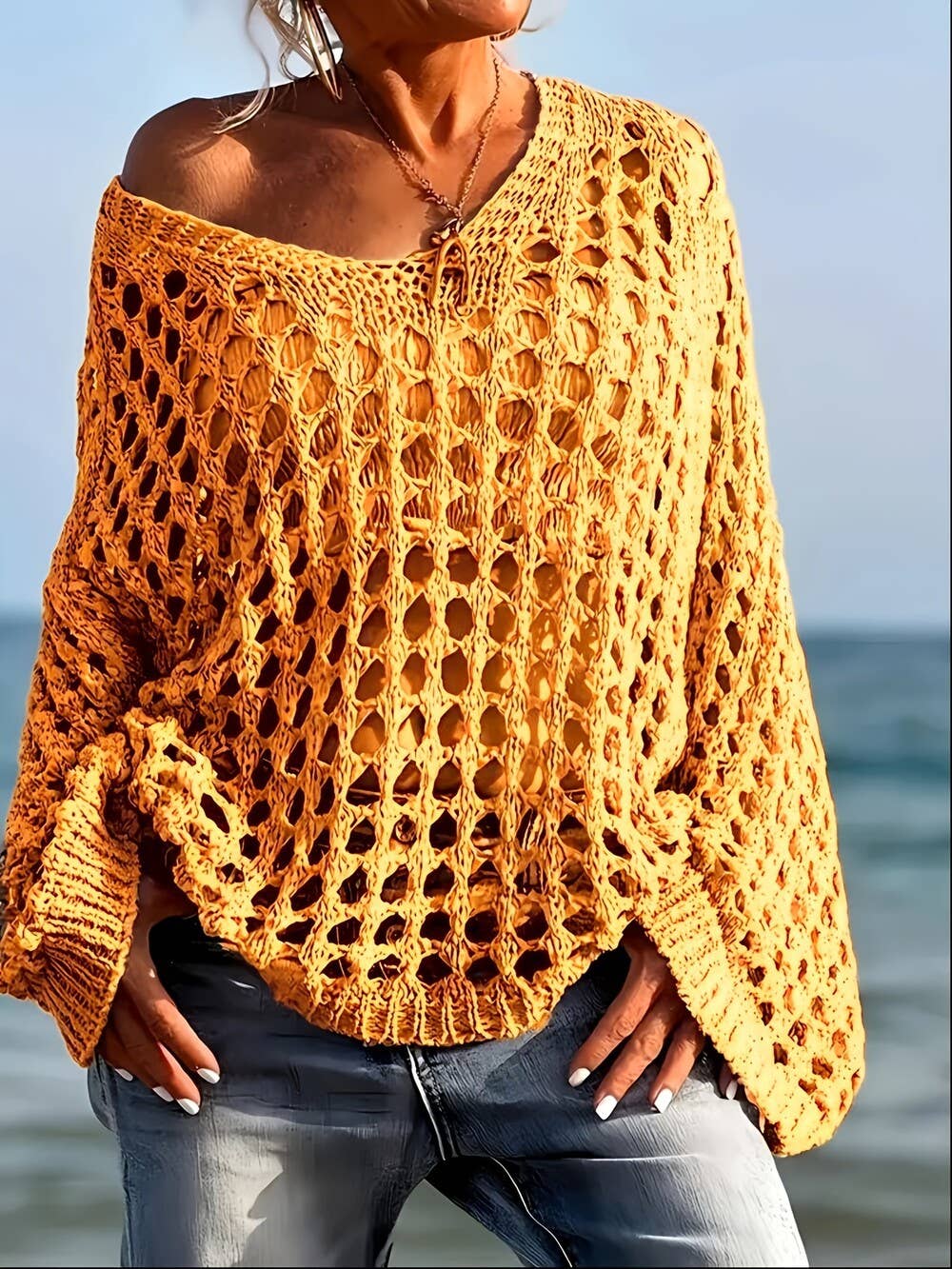 Openwork Knit Sweater