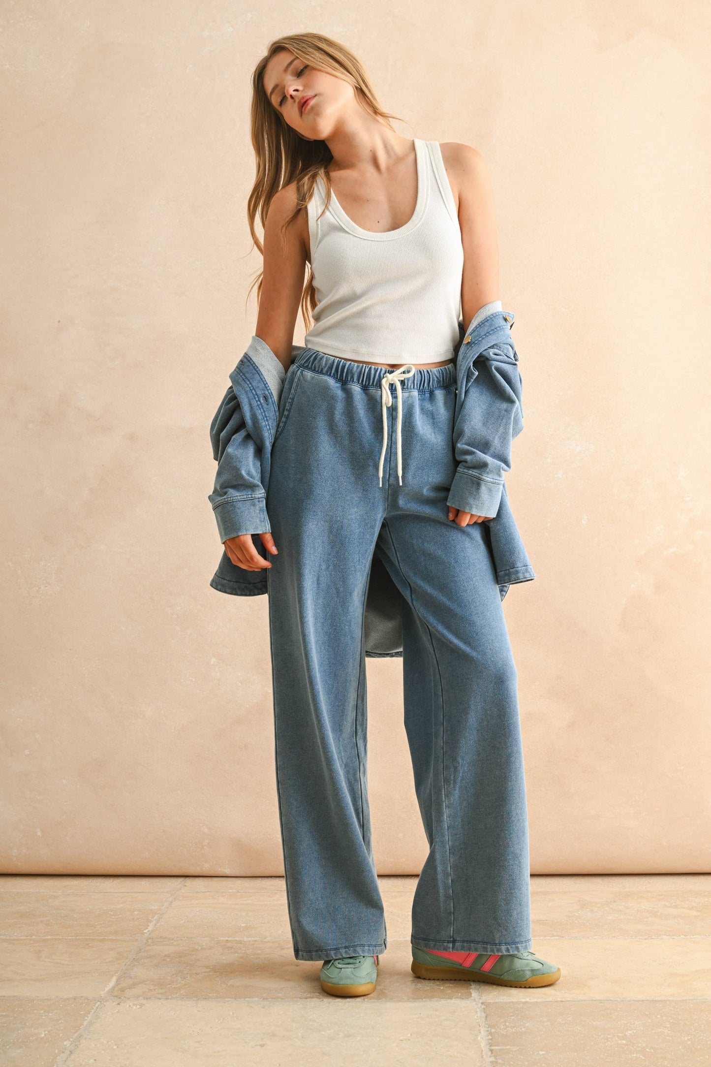 P5656ST   WASHED KNITTED PANTS