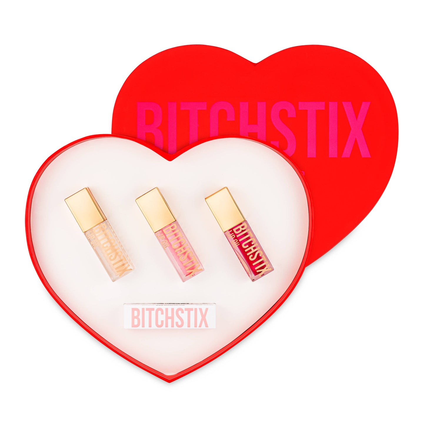 Gift Set: Heart Box Lip Oil Trio with Organic Lip Balm
