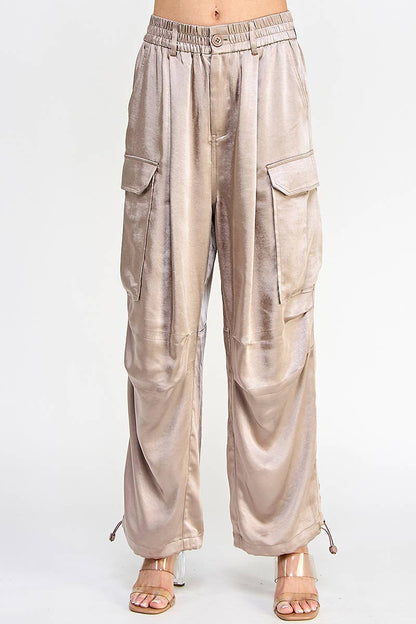 Flowcore Gloss Satin Cargo Pants