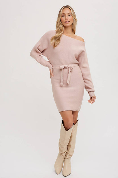 BOATNECK SWEATER DRESS