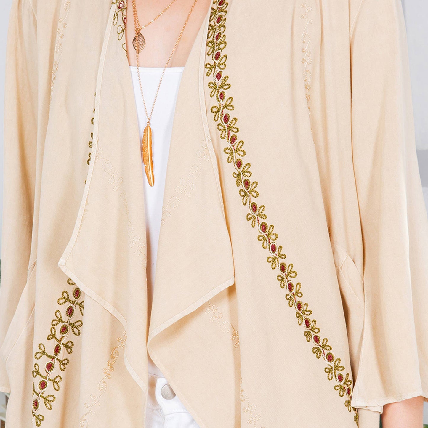Bohemian Elegance: Stonewashed Rayon Kimono