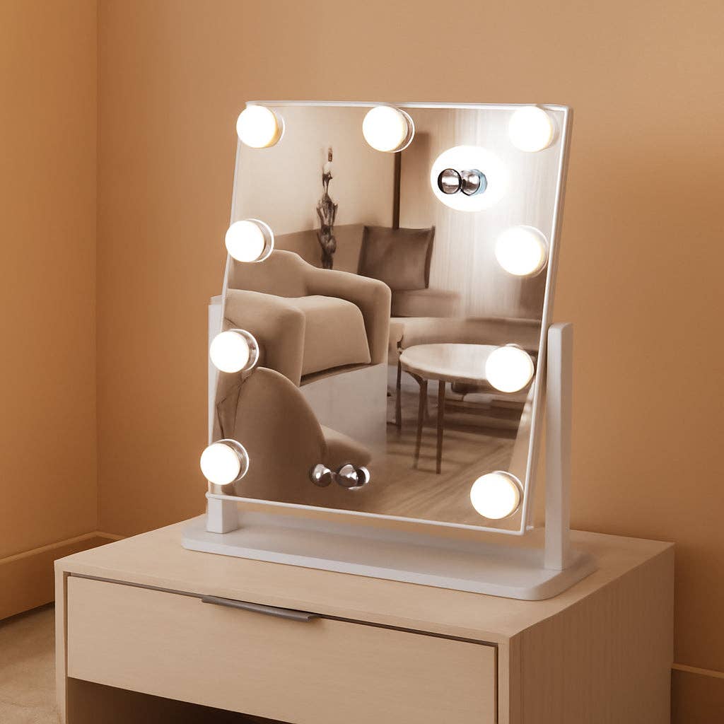 Rechargeable Vanity Mirror With Lights 10X Magnifier
