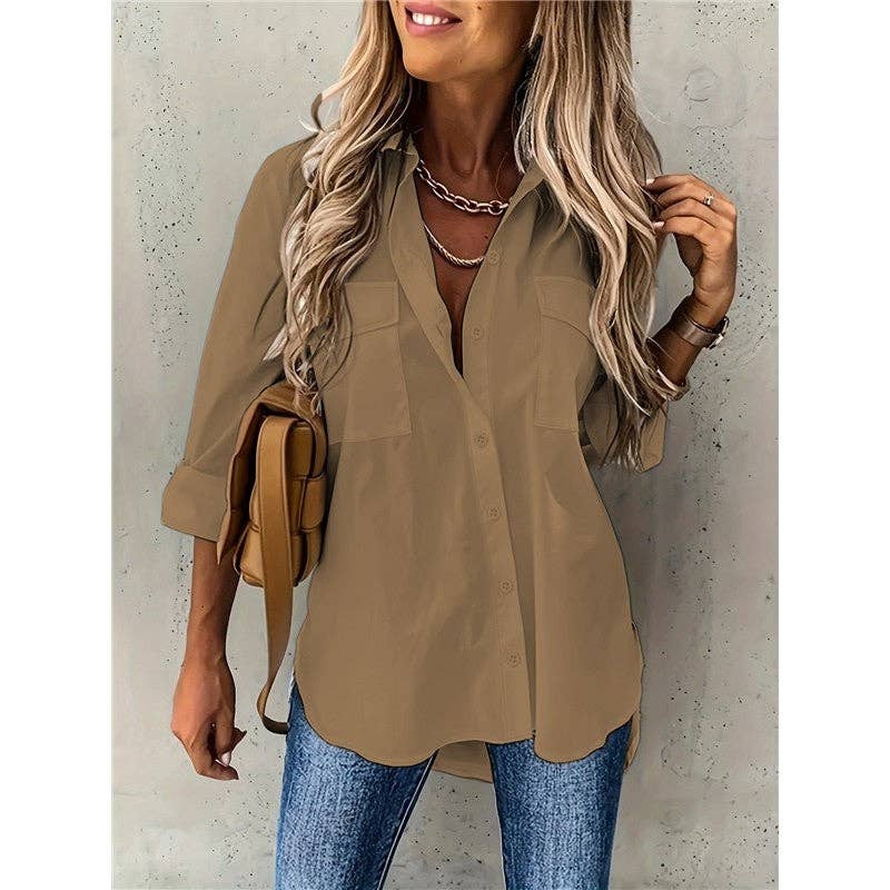 Solid Color Long Sleeve Shirt