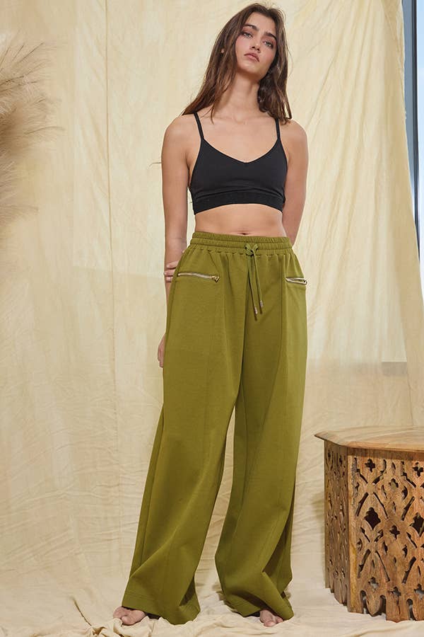 IP5462 Oversized Sweatsuit Pants With Zipper Pockets