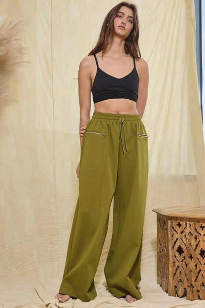 IP5462 Oversized Sweatsuit Pants With Zipper Pockets