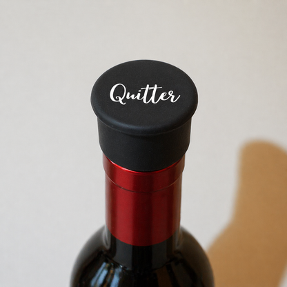 Silicone Wine Stopper in Black- Quitter 