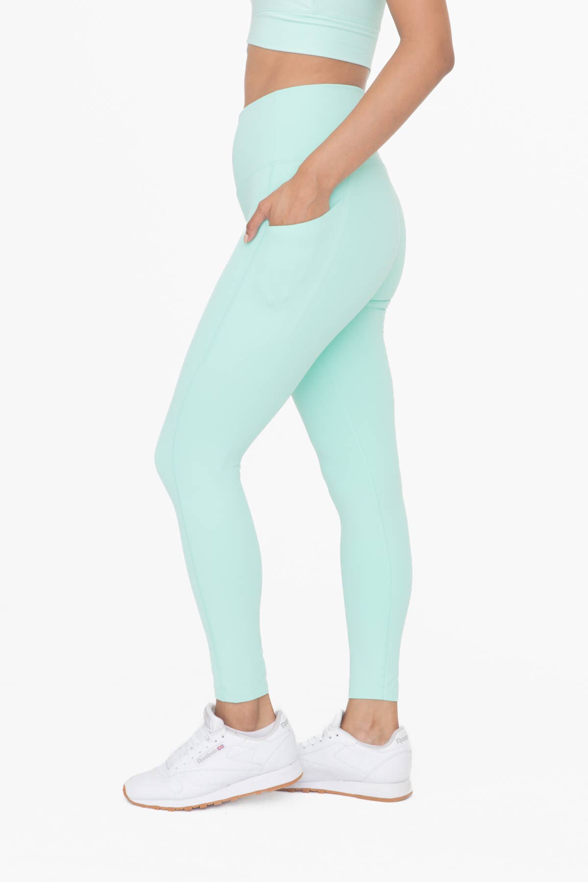Laser-Cut and Bonded Essential Foldover Highwaist Leggings: CANDY PINK / S:M:L (2:2:2)
