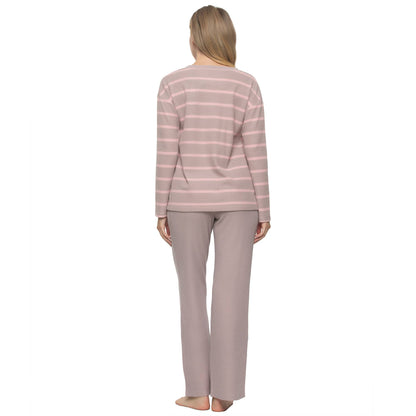 Jolie Waffle Knit L/S V-neck & Pant Set - Purple Dove