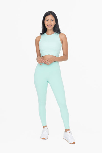 Laser-Cut and Bonded Essential Foldover Highwaist Leggings: CANDY PINK / S:M:L (2:2:2)