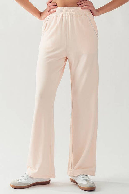 KPR11896 ELASTIC WAISTBAND COZY SWEATPANTS: SURF SPRAY / S-2/M-2/L-2