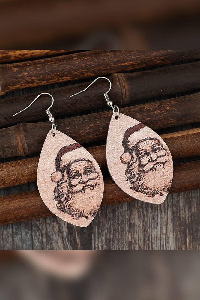 Santa Claus Wooden Earrings SP449