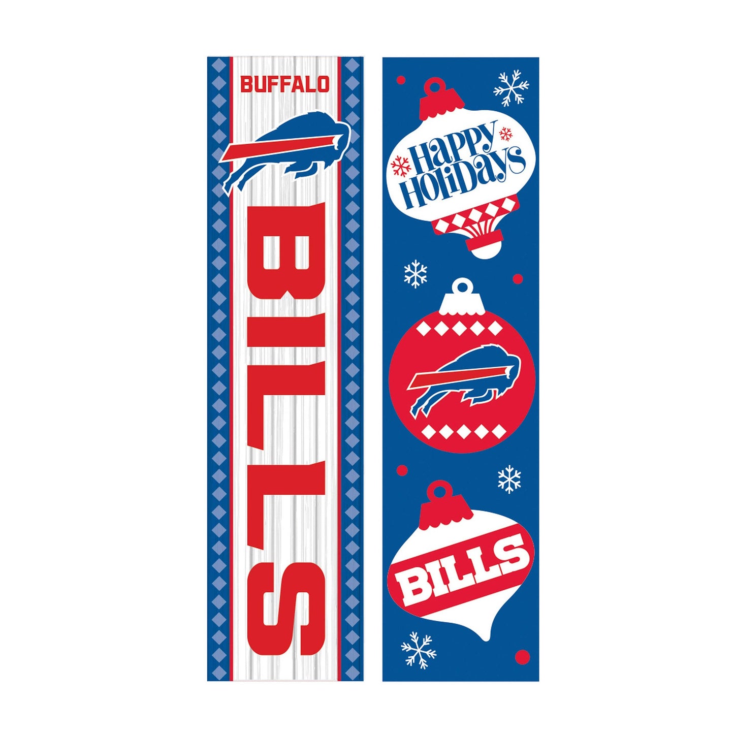 47" Double Sided Leaner, Buffalo Bills, Christmas
