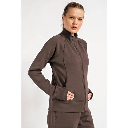 PONTI JACKET WITH POCKET: Charcoal / M