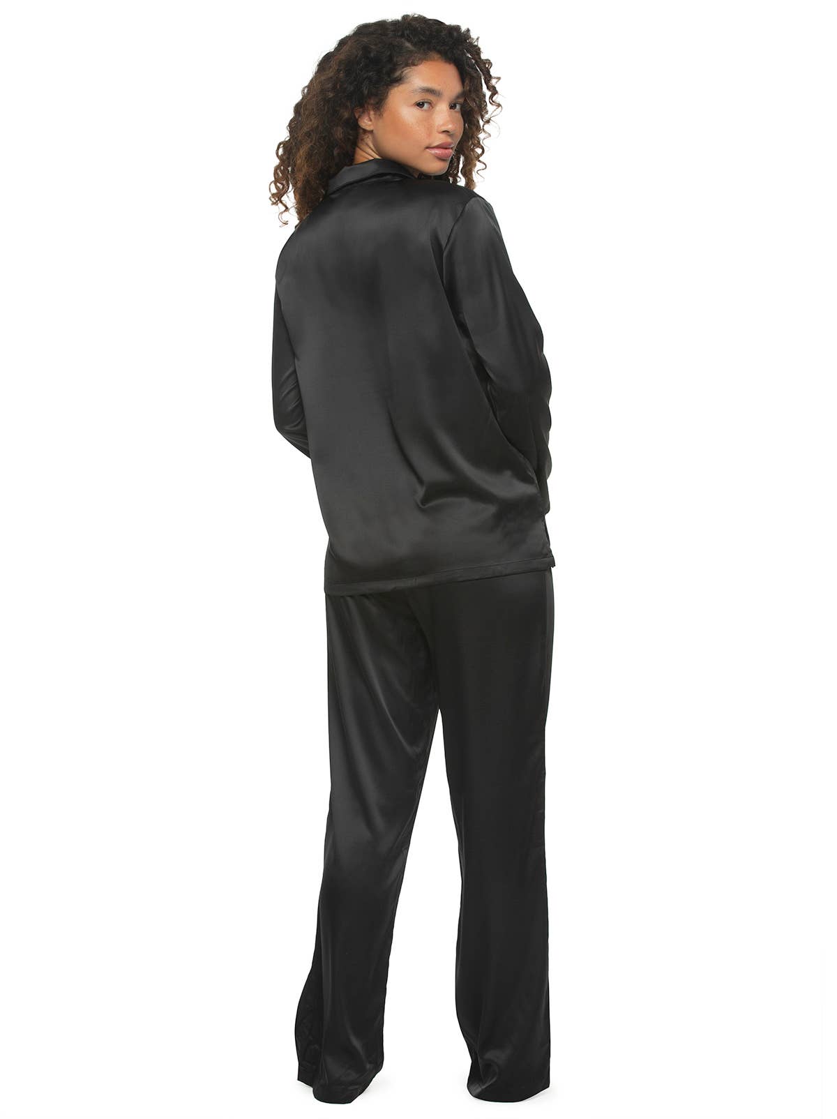 Elysees Rich Satin Notch Collar PJ Set: Champagne (CHP) / XL